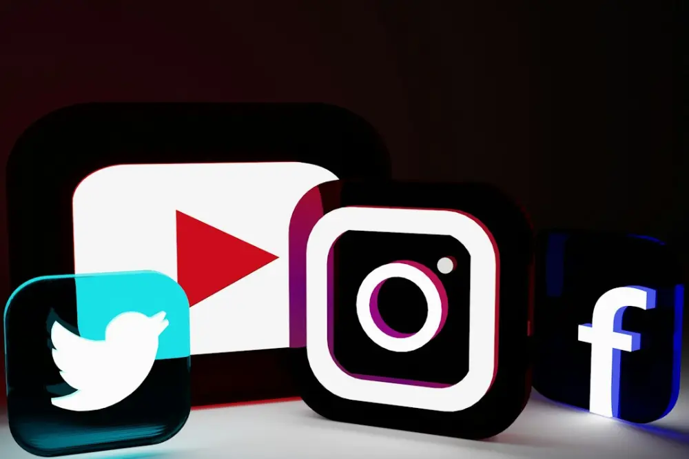 A group of different types of social media logos